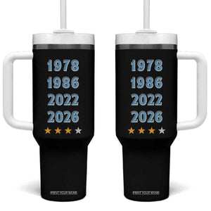 Argentina Flag Pride Soccer Tumbler With Handle 1978 1986 2022 Future Fourth Star