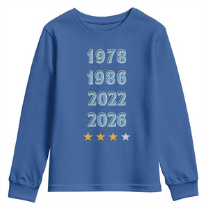 Argentina Flag Pride Soccer Youth Sweatshirt 1978 1986 2022 Future Fourth Star