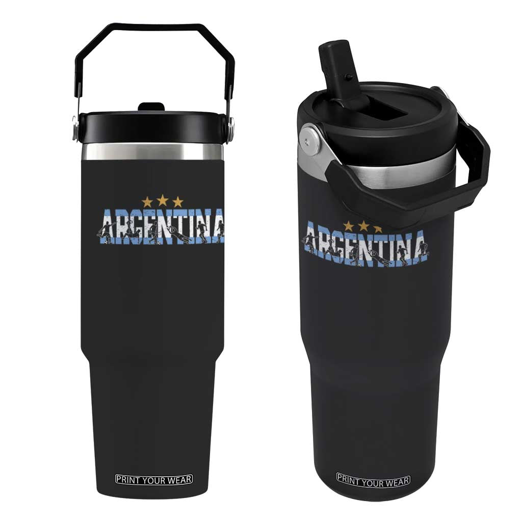 Proud Argentina Futbol Supporter National Pride Gift Flip Straw Tumbler
