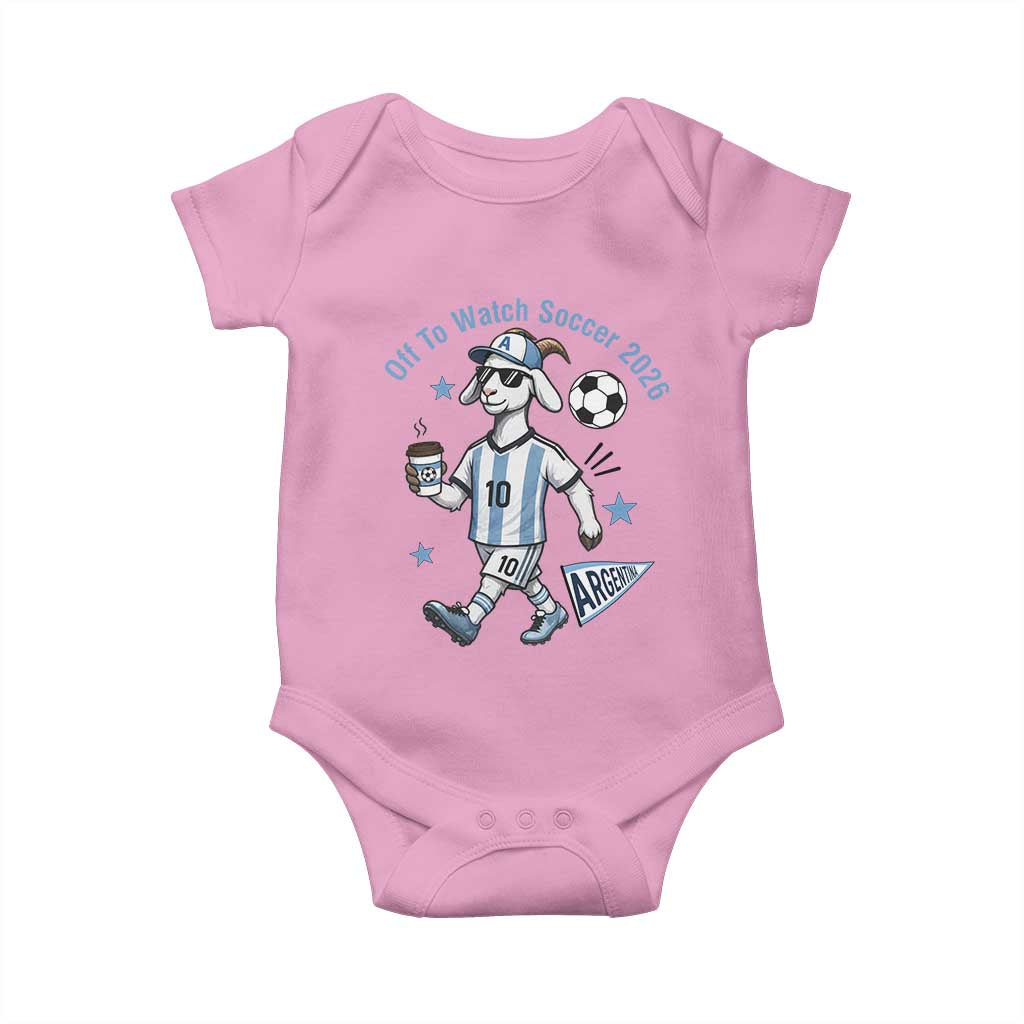 Funny Goat Football Lover Baby Onesie Off To Watch Argentina Soccer 2026