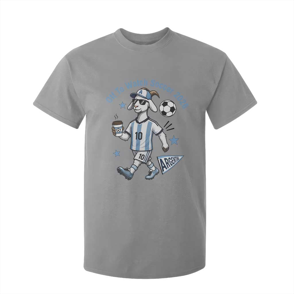 Funny Goat Football Lover T Shirt For Kid Off To Watch Argentina Soccer 2026