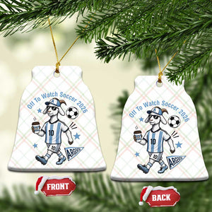 Funny Goat Football Lover Ceramic Ornament Off To Watch Argentina Soccer 2026