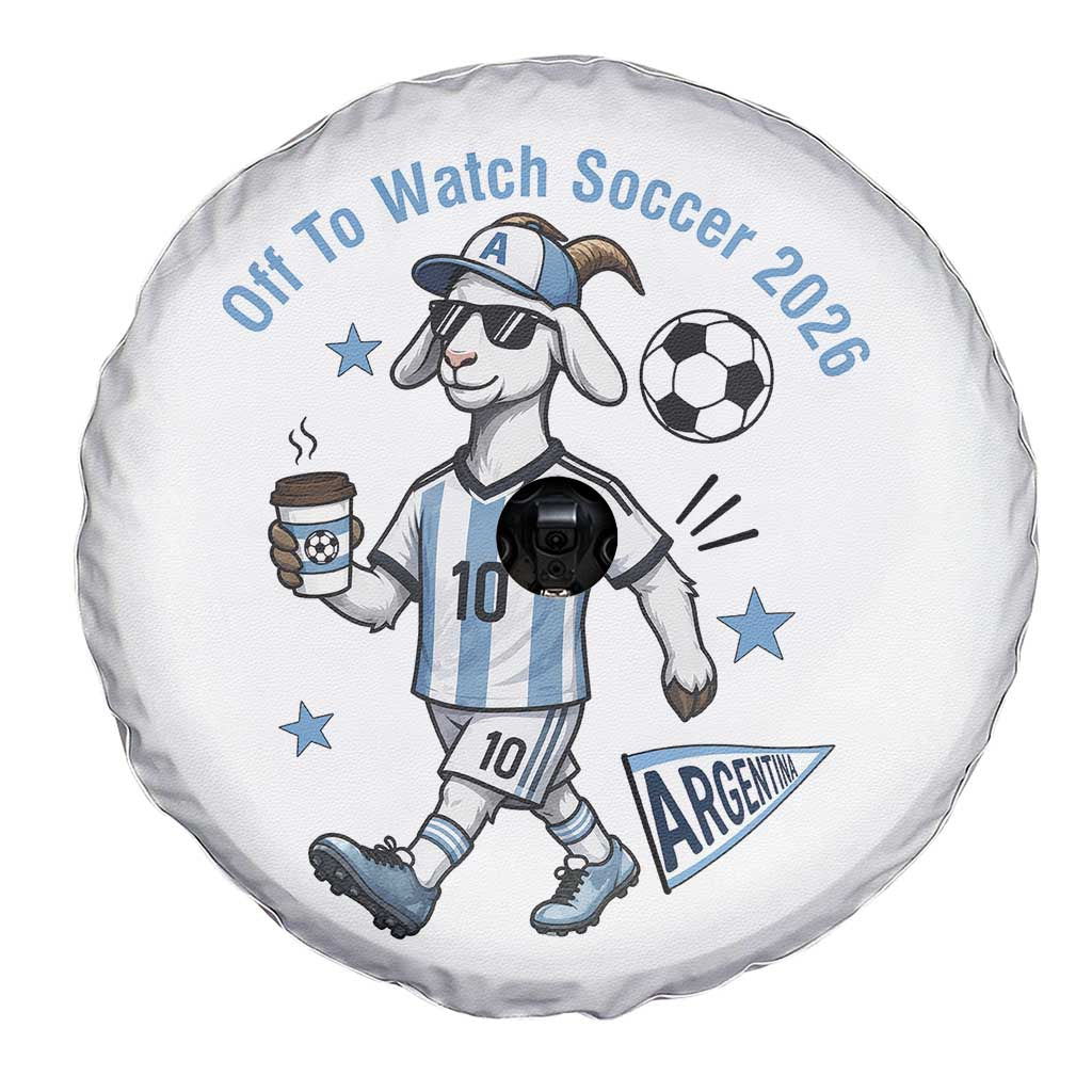 Funny Goat Football Lover Spare Tire Cover Off To Watch Argentina Soccer 2026