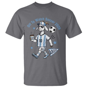 Funny Goat Football Lover T Shirt Off To Watch Argentina Soccer 2026