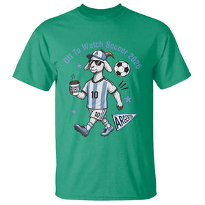 Funny Goat Football Lover T Shirt Off To Watch Argentina Soccer 2026