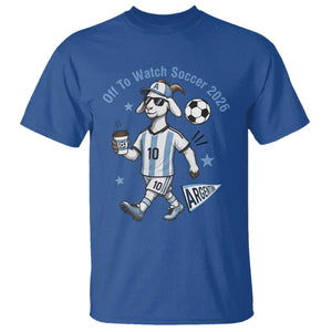 Funny Goat Football Lover T Shirt Off To Watch Argentina Soccer 2026