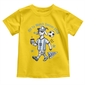 Funny Goat Football Lover Toddler T Shirt Off To Watch Argentina Soccer 2026