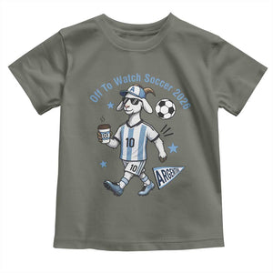 Funny Goat Football Lover Toddler T Shirt Off To Watch Argentina Soccer 2026