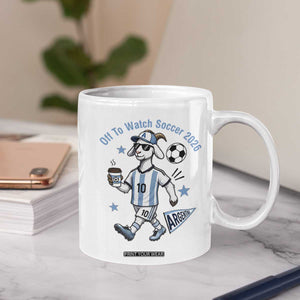 Funny Goat Football Lover Coffee Mug Off To Watch Argentina Soccer 2026
