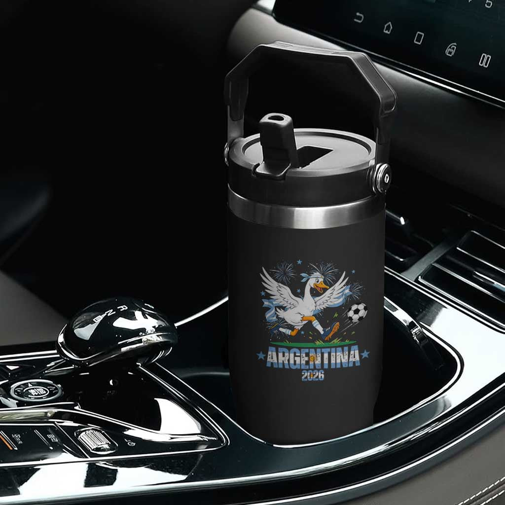 Funny Argentina Soccer Goose Flip Straw Tumbler Football Fan Graphic