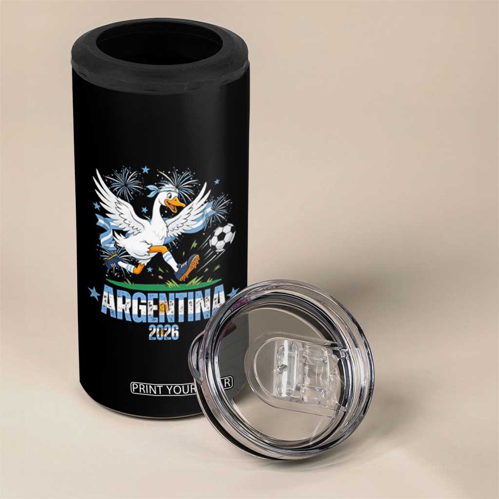 Funny Argentina Soccer Goose 4 in 1 Can Cooler Tumbler Football Fan Graphic