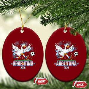 Funny Argentina Soccer Goose Ceramic Ornament Football Fan Graphic