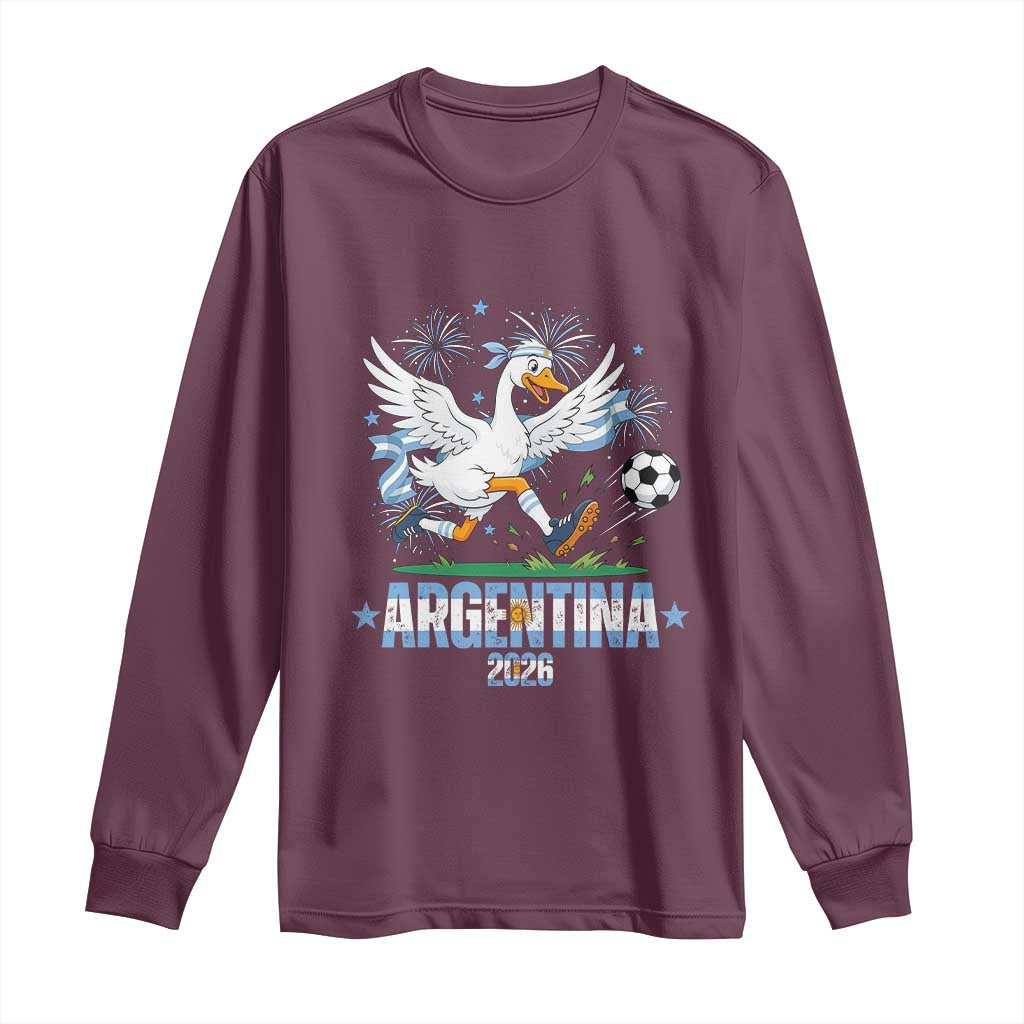 Funny Argentina Soccer Goose Long Sleeve Shirt Football Fan Graphic