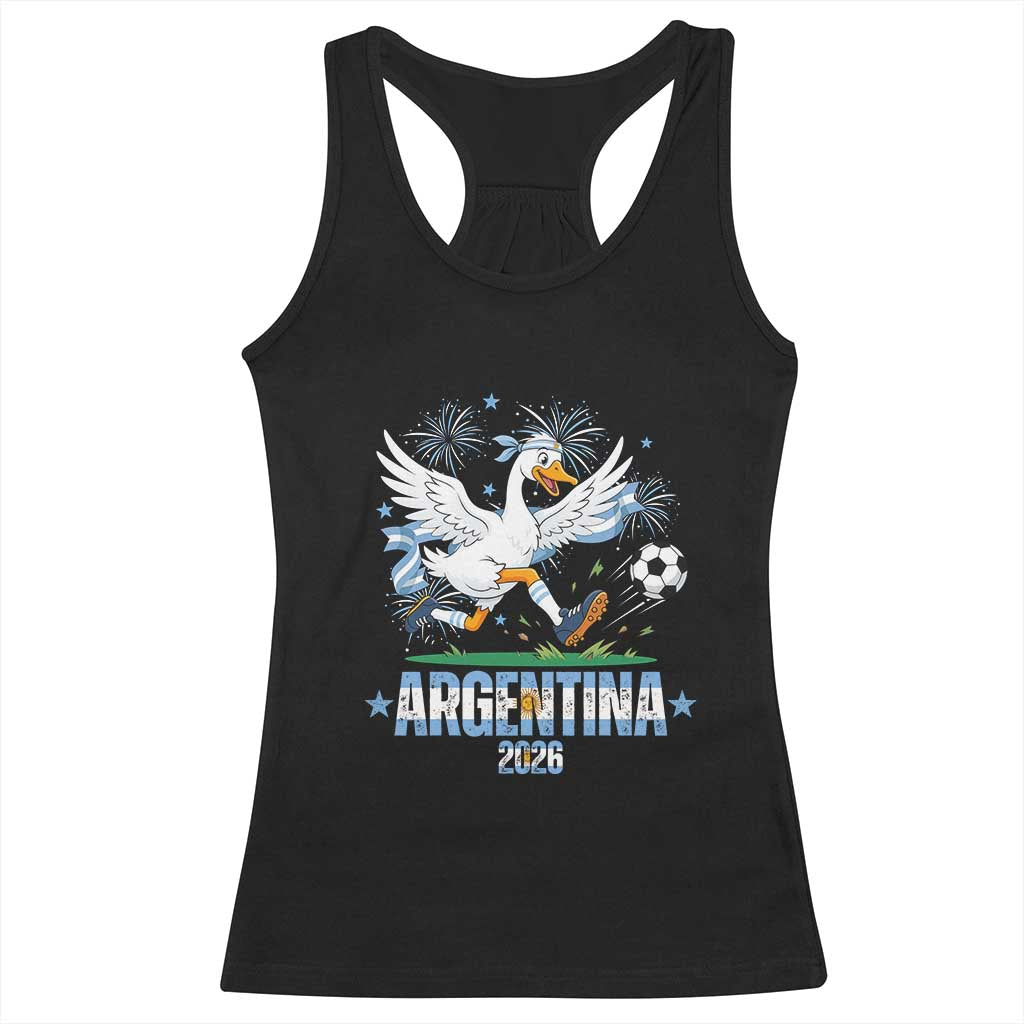 Funny Argentina Soccer Goose Racerback Tank Top Football Fan Graphic TS12 Black Print Your Wear