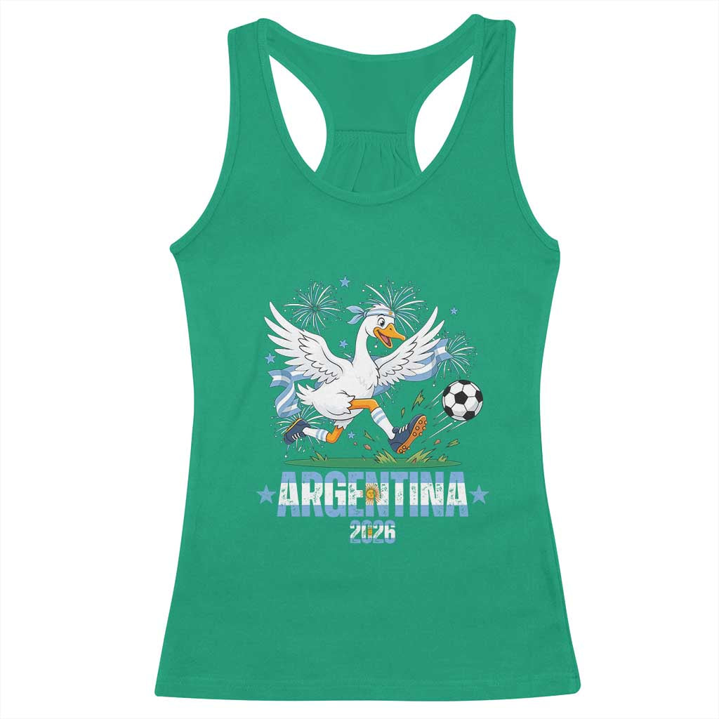 Funny Argentina Soccer Goose Racerback Tank Top Football Fan Graphic