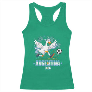 Funny Argentina Soccer Goose Racerback Tank Top Football Fan Graphic
