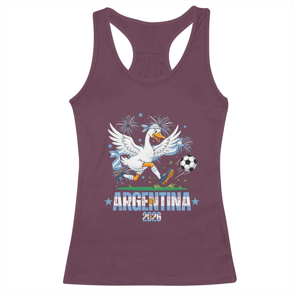 Funny Argentina Soccer Goose Racerback Tank Top Football Fan Graphic