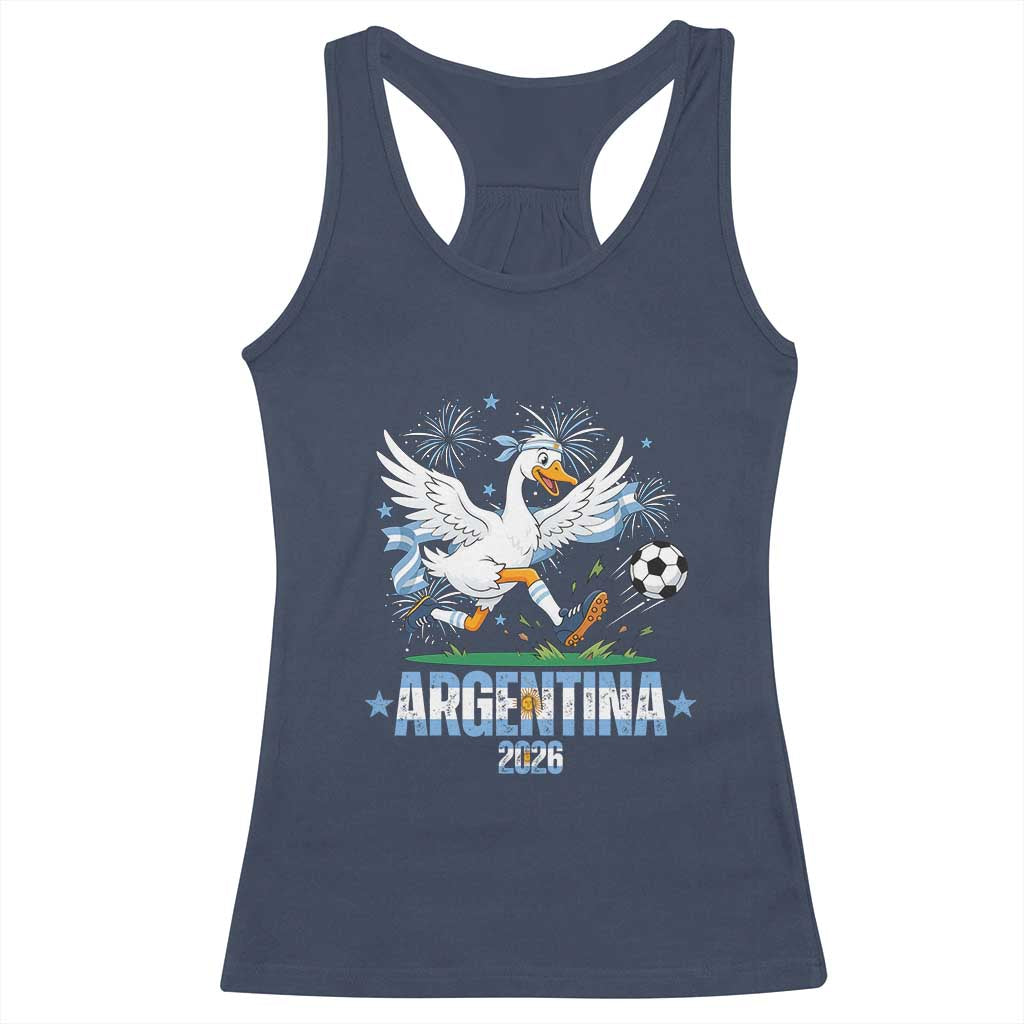 Funny Argentina Soccer Goose Racerback Tank Top Football Fan Graphic