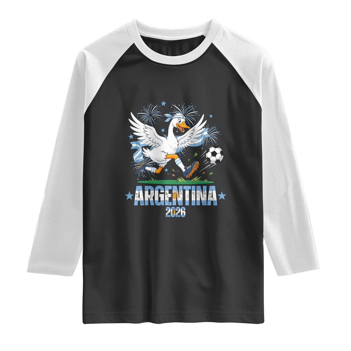 Funny Argentina Soccer Goose Raglan Shirt Football Fan Graphic
