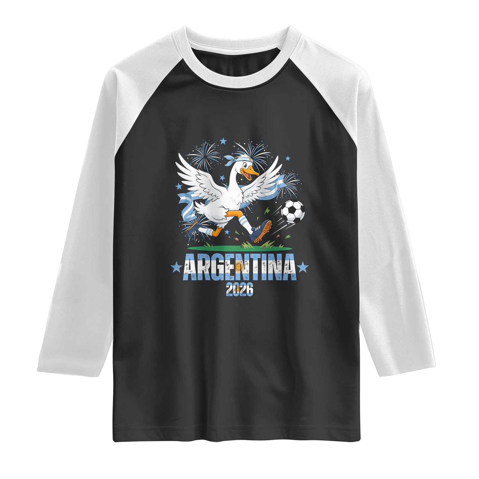 Funny Argentina Soccer Goose Raglan Shirt Football Fan Graphic TS12 Black White Print Your Wear