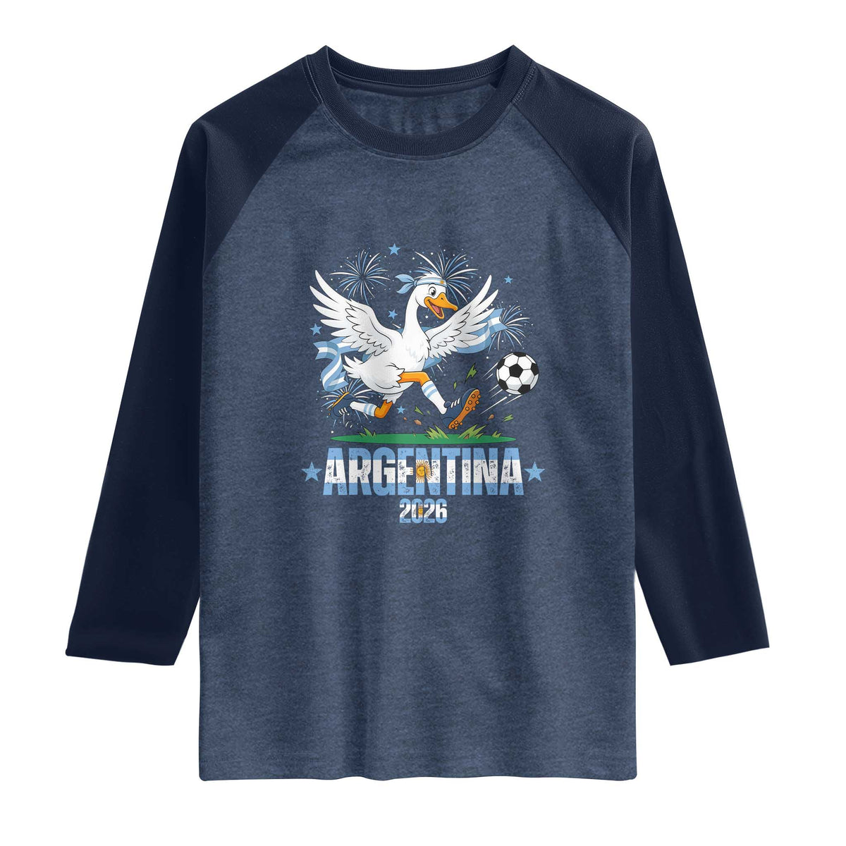 Funny Argentina Soccer Goose Raglan Shirt Football Fan Graphic