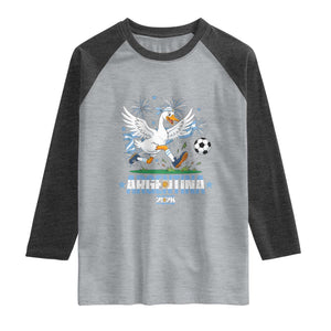 Funny Argentina Soccer Goose Raglan Shirt Football Fan Graphic