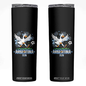 Funny Argentina Soccer Goose Skinny Tumbler Football Fan Graphic