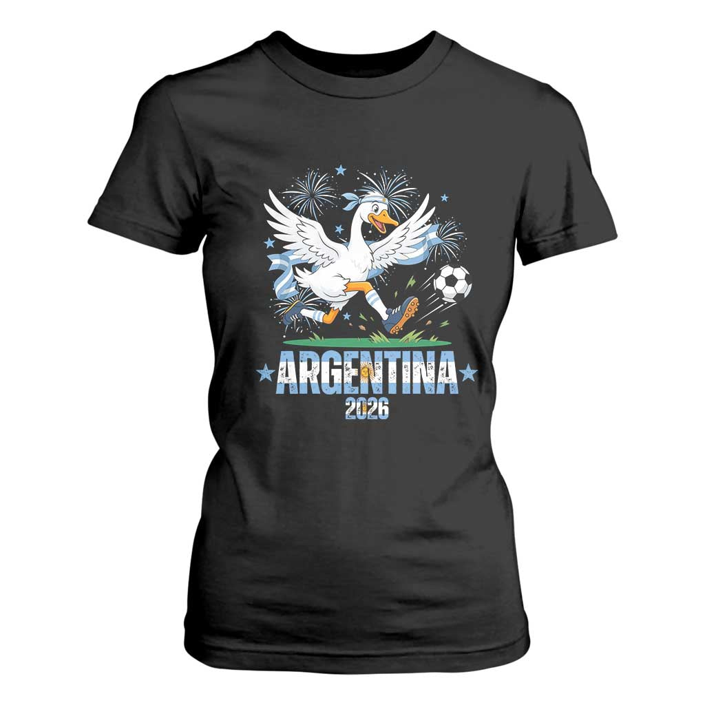 Funny Argentina Soccer Goose T Shirt For Women Football Fan Graphic