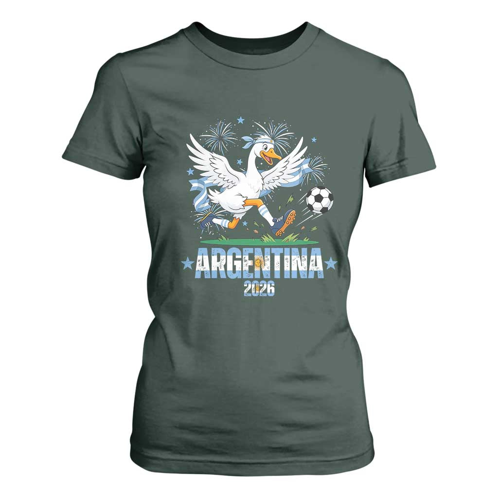 Funny Argentina Soccer Goose T Shirt For Women Football Fan Graphic