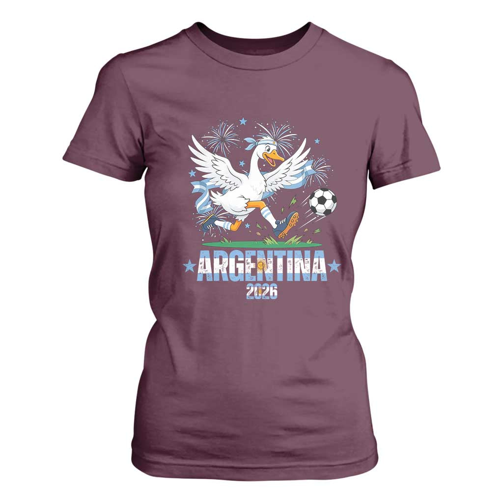 Funny Argentina Soccer Goose T Shirt For Women Football Fan Graphic