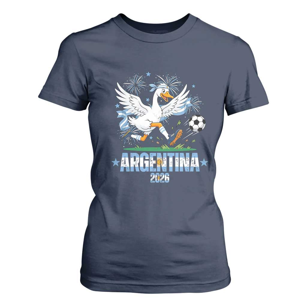 Funny Argentina Soccer Goose T Shirt For Women Football Fan Graphic