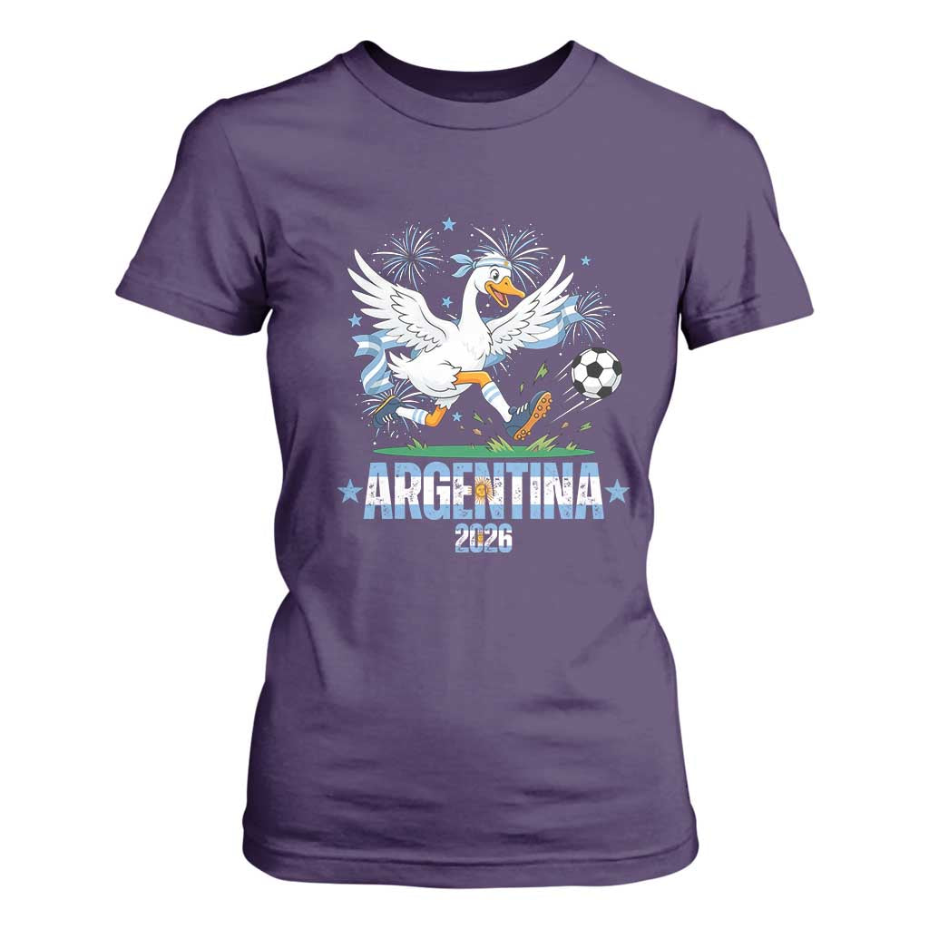Funny Argentina Soccer Goose T Shirt For Women Football Fan Graphic