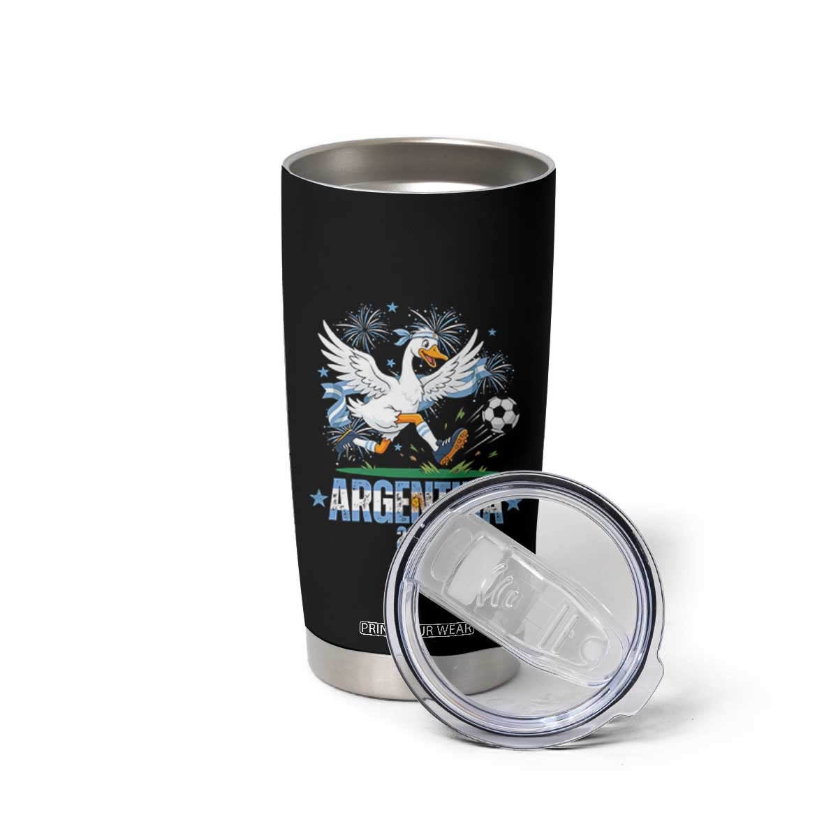 Funny Argentina Soccer Goose Tumbler Cup Football Fan Graphic