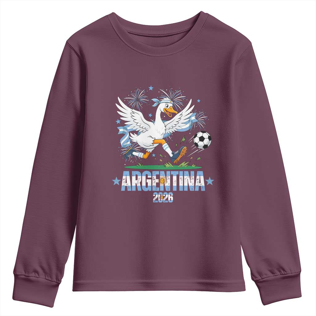 Funny Argentina Soccer Goose Youth Sweatshirt Football Fan Graphic