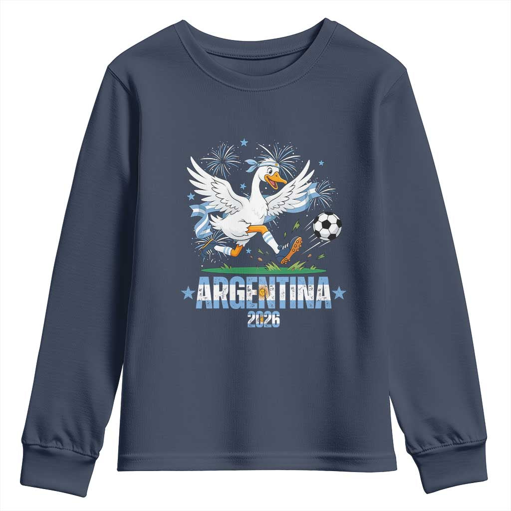 Funny Argentina Soccer Goose Youth Sweatshirt Football Fan Graphic