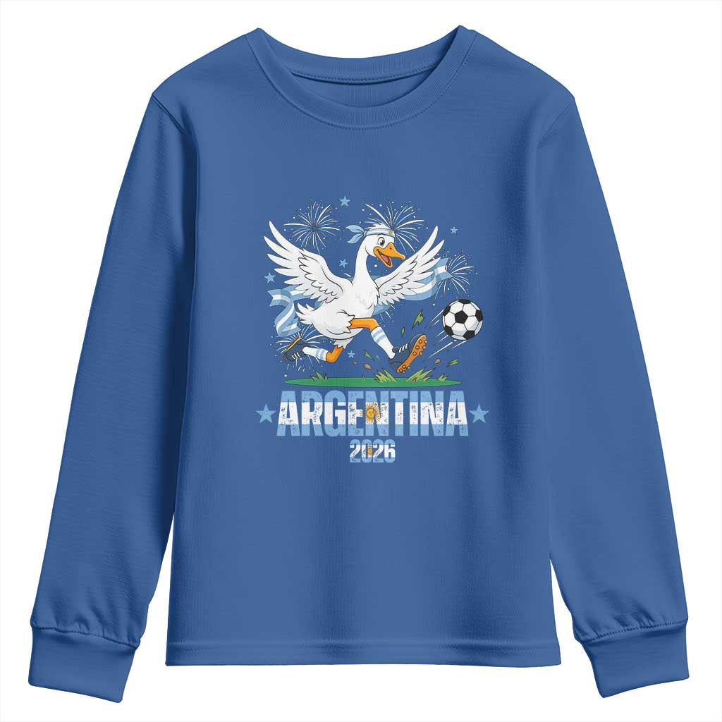 Funny Argentina Soccer Goose Youth Sweatshirt Football Fan Graphic