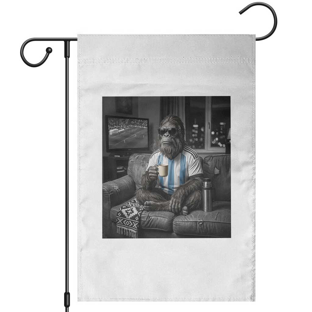 Funny Bigfoot Watching Soccer Garden Flag Argentina Futbol Fan TS12 White Print Your Wear