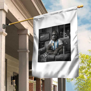 Funny Bigfoot Watching Soccer Garden Flag Argentina Futbol Fan