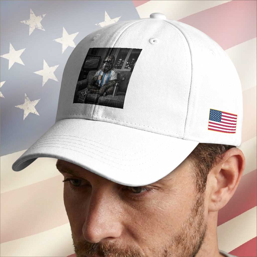 Funny Bigfoot Watching Soccer Baseball Cap Argentina Futbol Fan