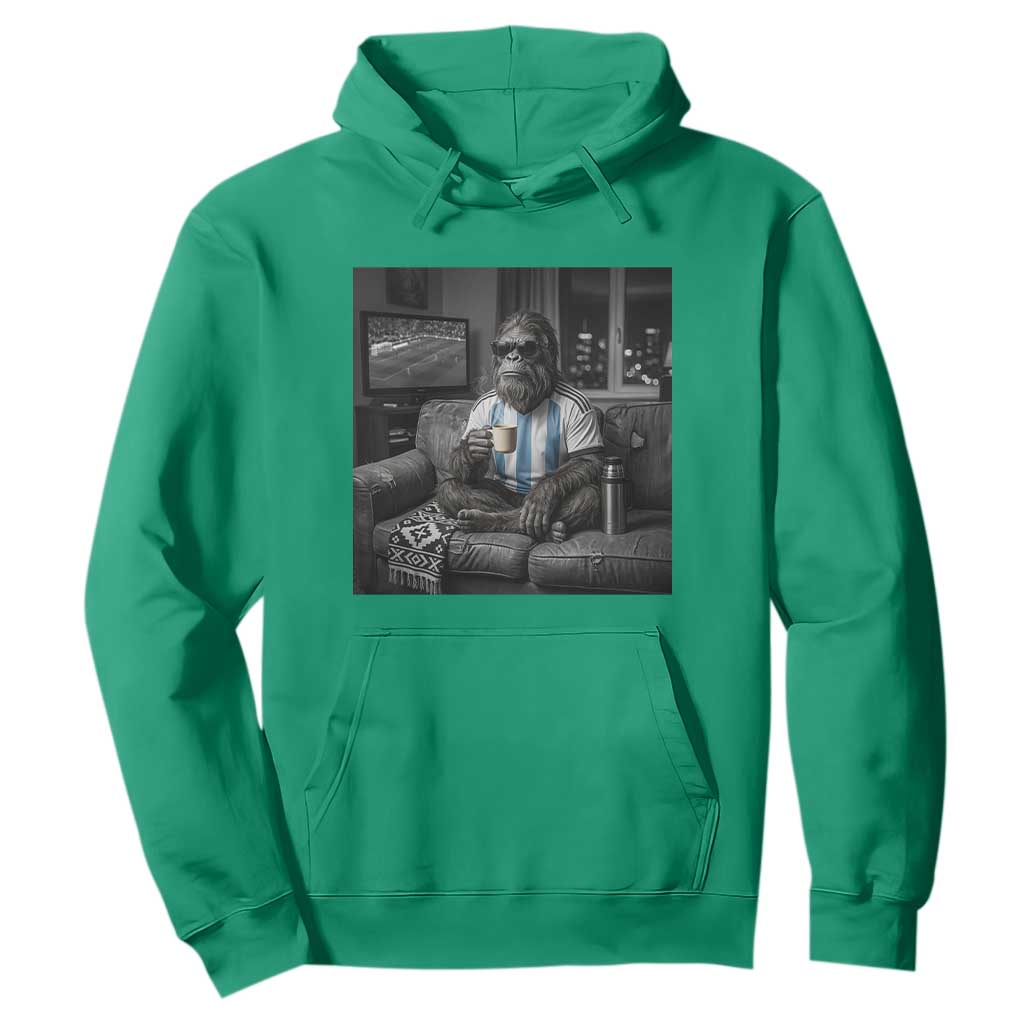 Funny Bigfoot Watching Soccer Hoodie Argentina Futbol Fan