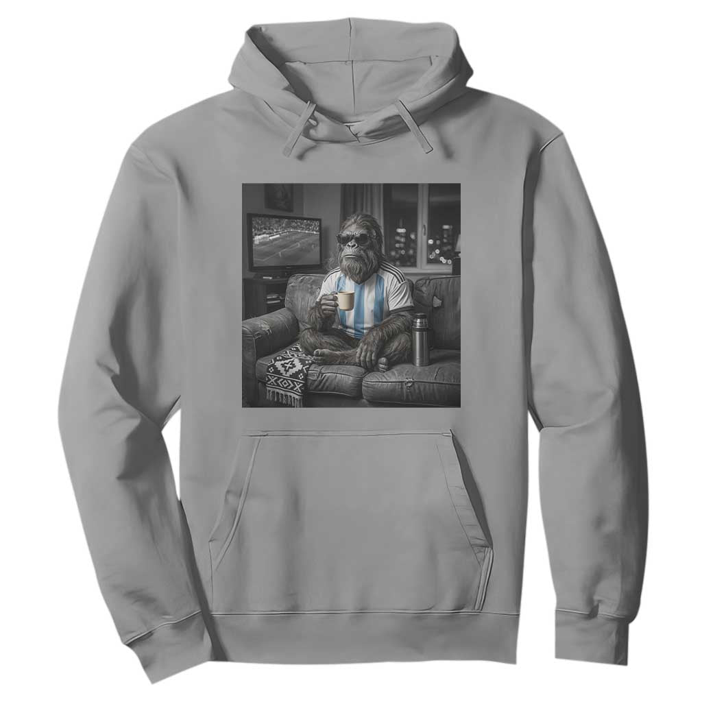 Funny Bigfoot Watching Soccer Hoodie Argentina Futbol Fan