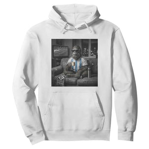 Funny Bigfoot Watching Soccer Hoodie Argentina Futbol Fan