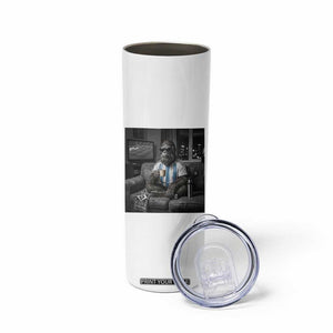 Funny Bigfoot Watching Soccer Skinny Tumbler Argentina Futbol Fan
