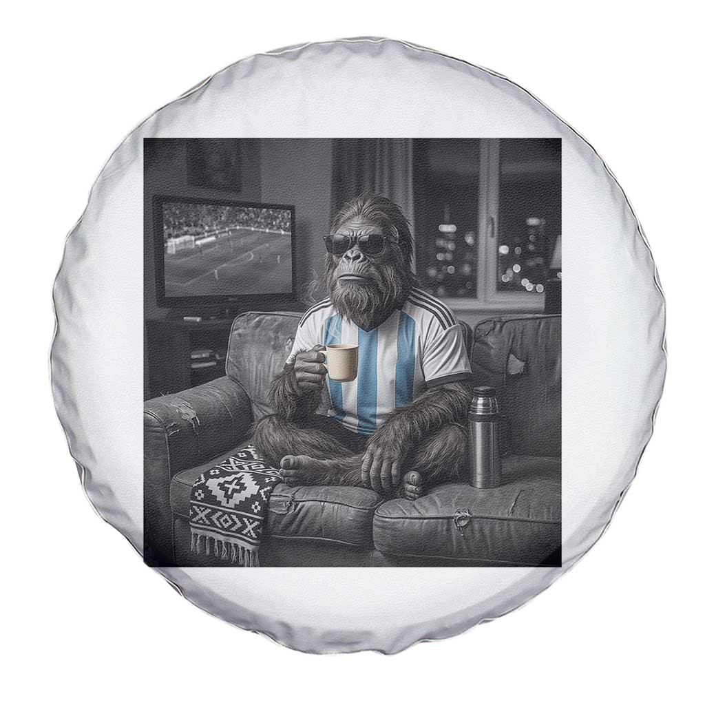 Funny Bigfoot Watching Soccer Spare Tire Cover Argentina Futbol Fan TS12 Print Your Wear