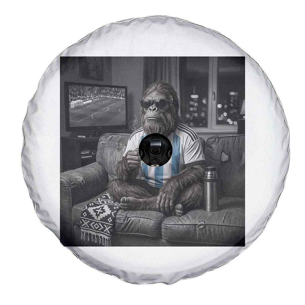 Funny Bigfoot Watching Soccer Spare Tire Cover Argentina Futbol Fan TS12 Print Your Wear