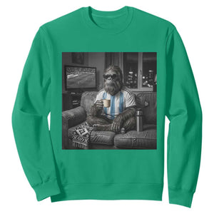 Funny Bigfoot Watching Soccer Sweatshirt Argentina Futbol Fan
