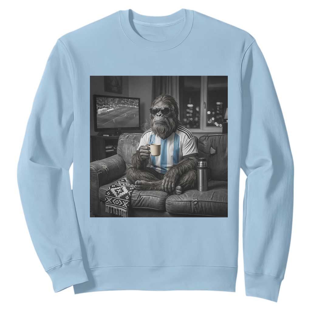 Funny Bigfoot Watching Soccer Sweatshirt Argentina Futbol Fan