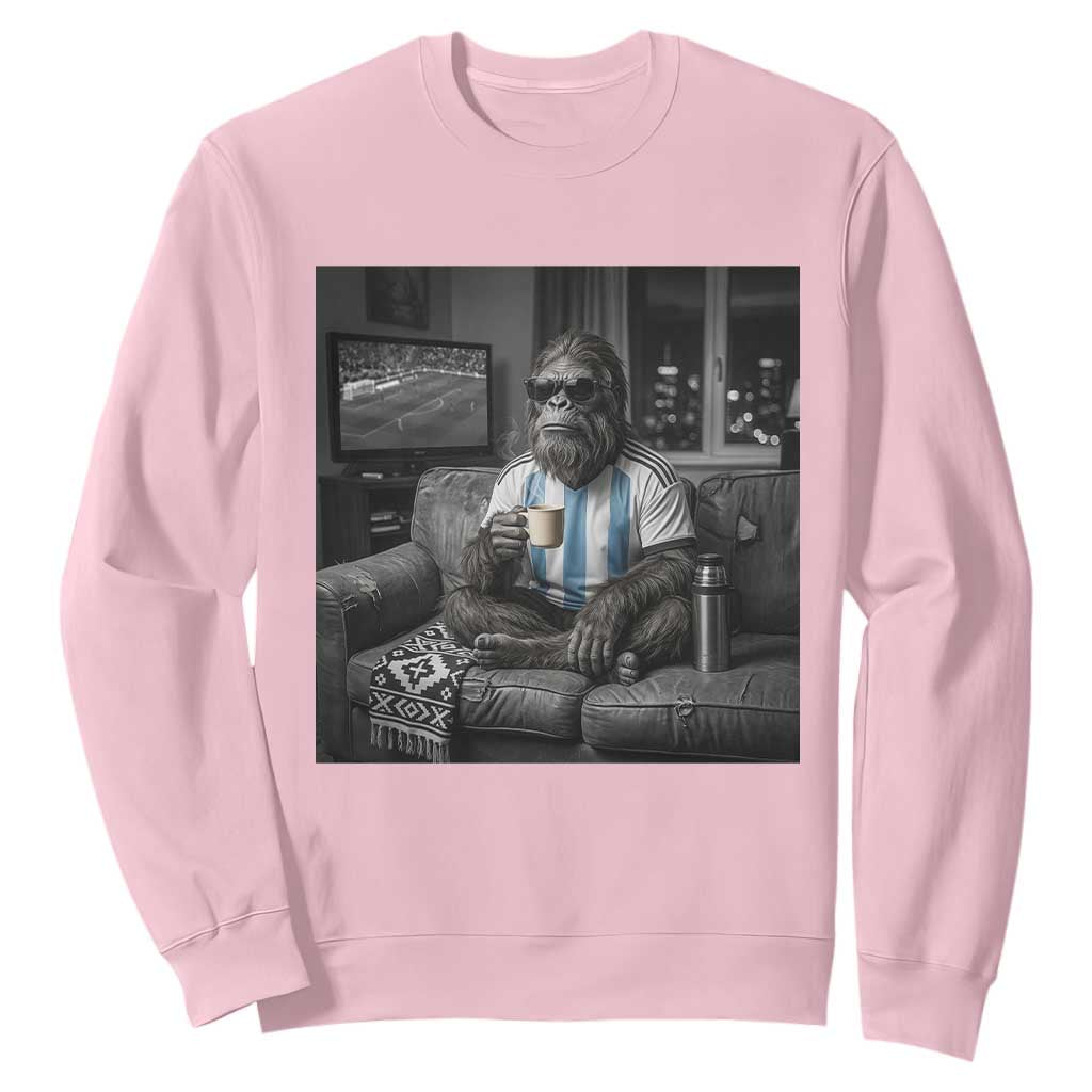 Funny Bigfoot Watching Soccer Sweatshirt Argentina Futbol Fan