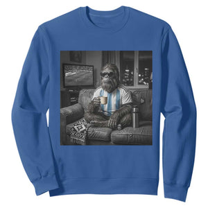 Funny Bigfoot Watching Soccer Sweatshirt Argentina Futbol Fan