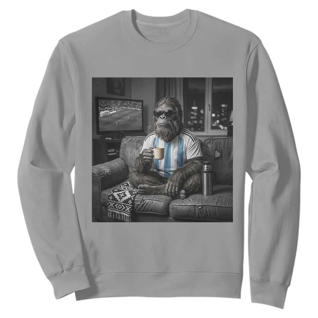 Funny Bigfoot Watching Soccer Sweatshirt Argentina Futbol Fan